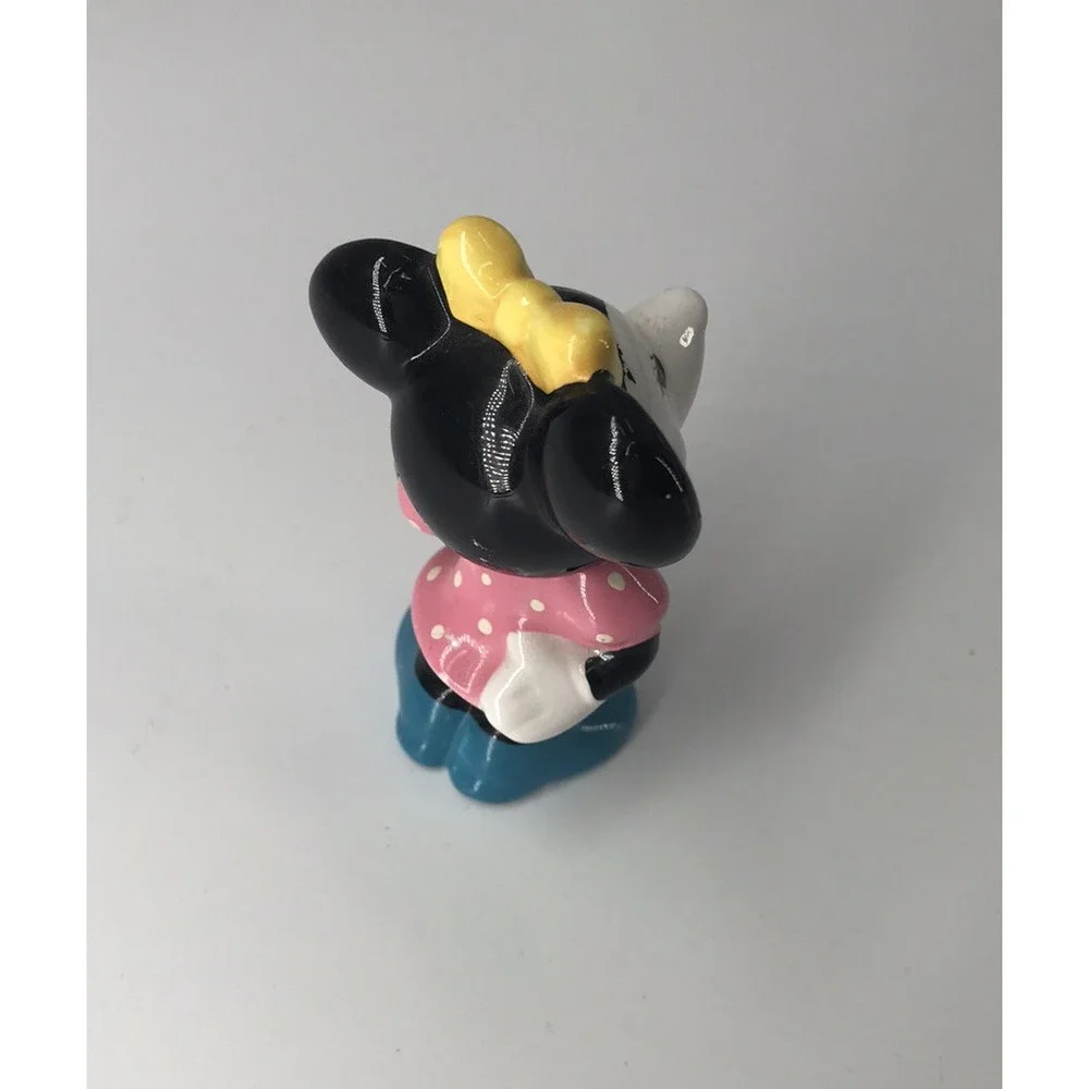 VTG MINNIE MOUSE Walt Disney Productions Japan Ceramic‎ Figurine Yellow Bow